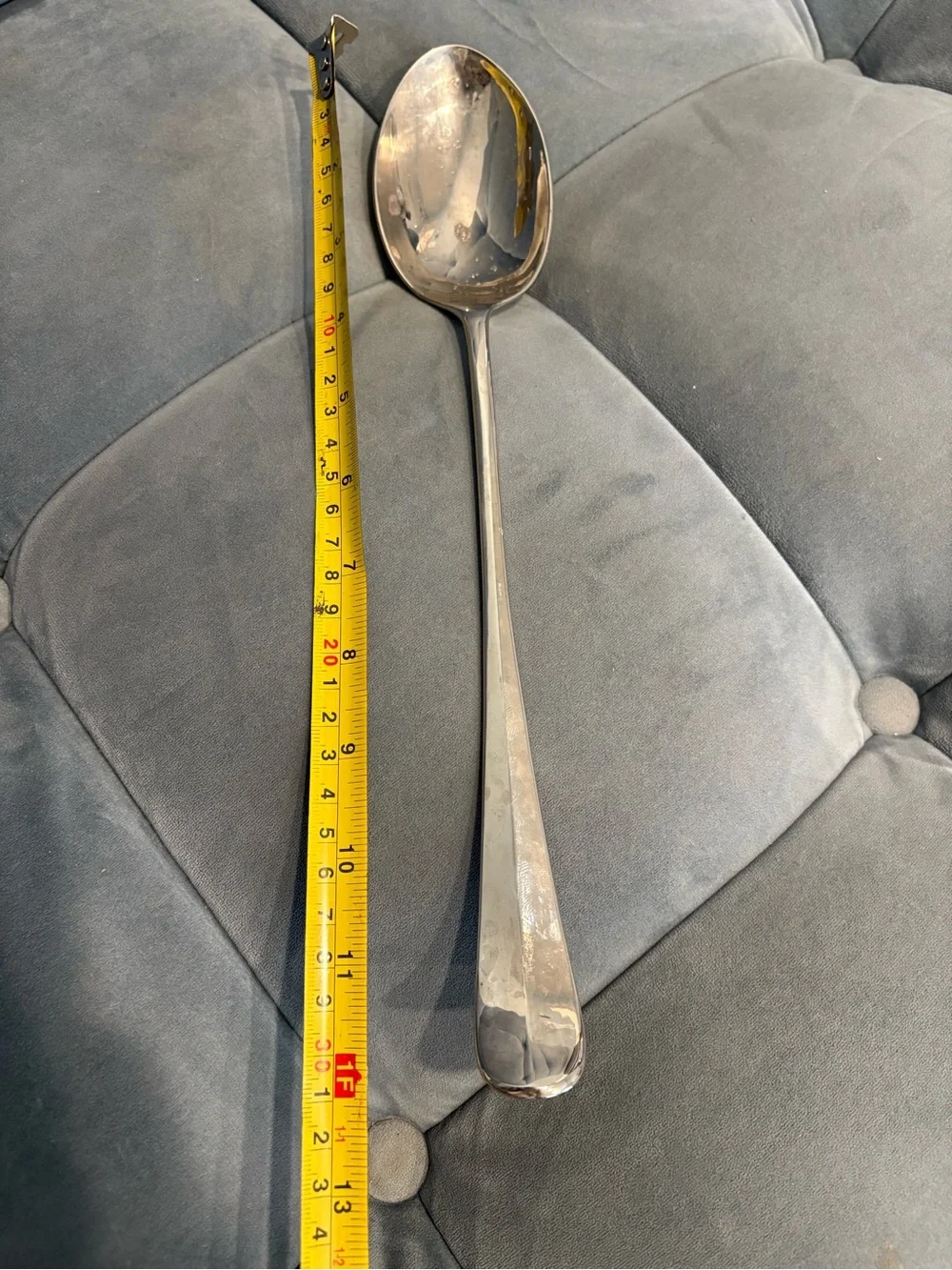 Silver serving spoon